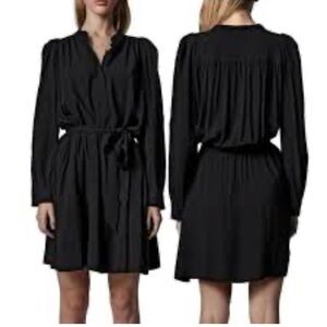 Zadig & Voltaire‎ Retouch Satin Black Long Sleeve Dress